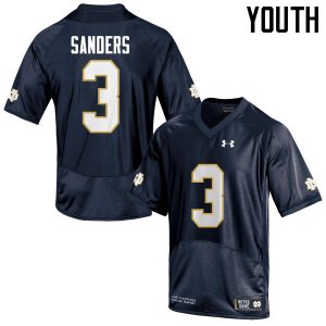 Notre Dame Fighting Irish Youth C.J. Sanders #3 Navy Blue Under Armour Authentic Stitched College NCAA Football Jersey BMH0099FY